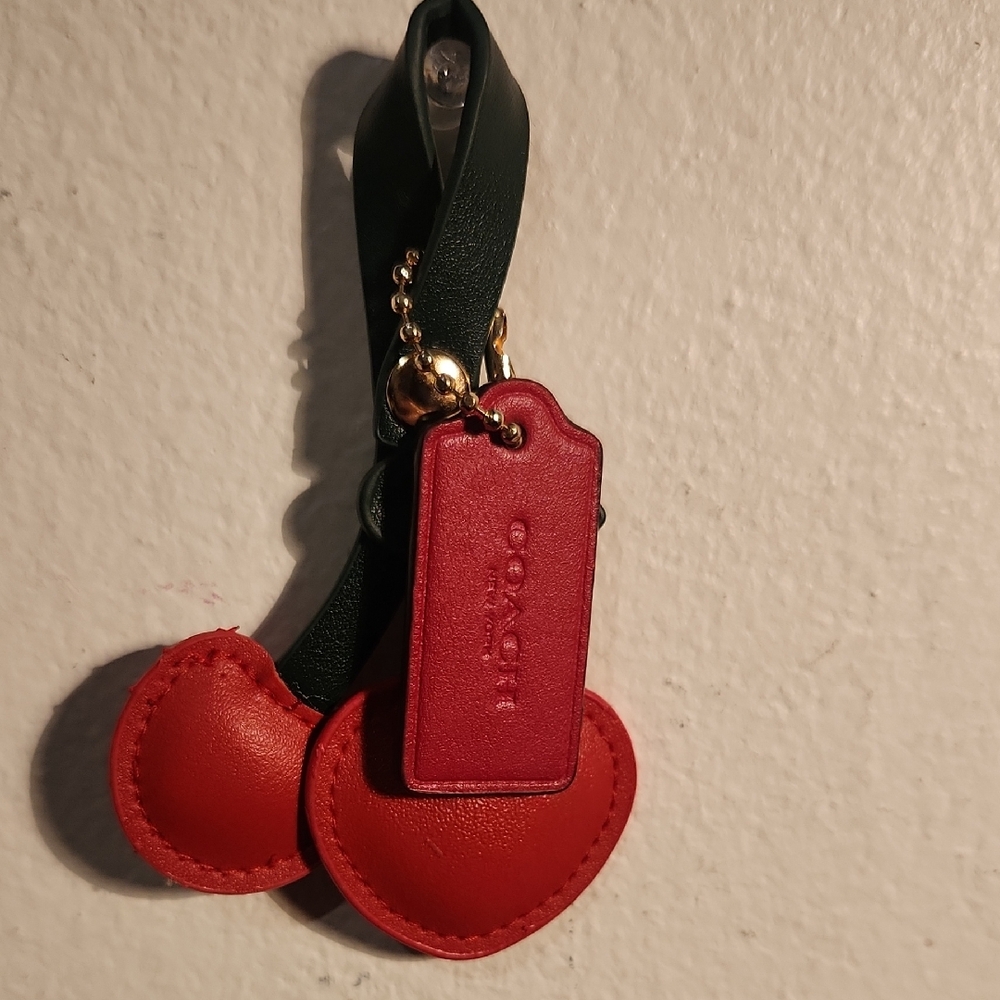 Coach Red Hang Tag With Unbrand Cherry Bag Charm